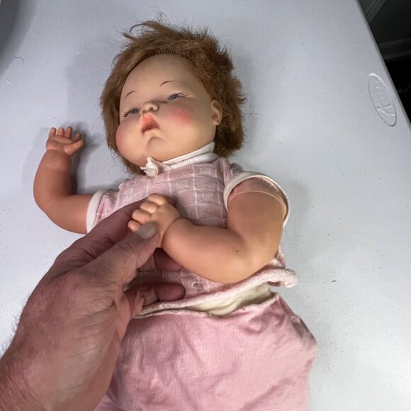 Vintage Ideal Thumbelina Doll 1960s Collectible 14 Inch Head Moves Pink Outfit - Picture 9 of 11